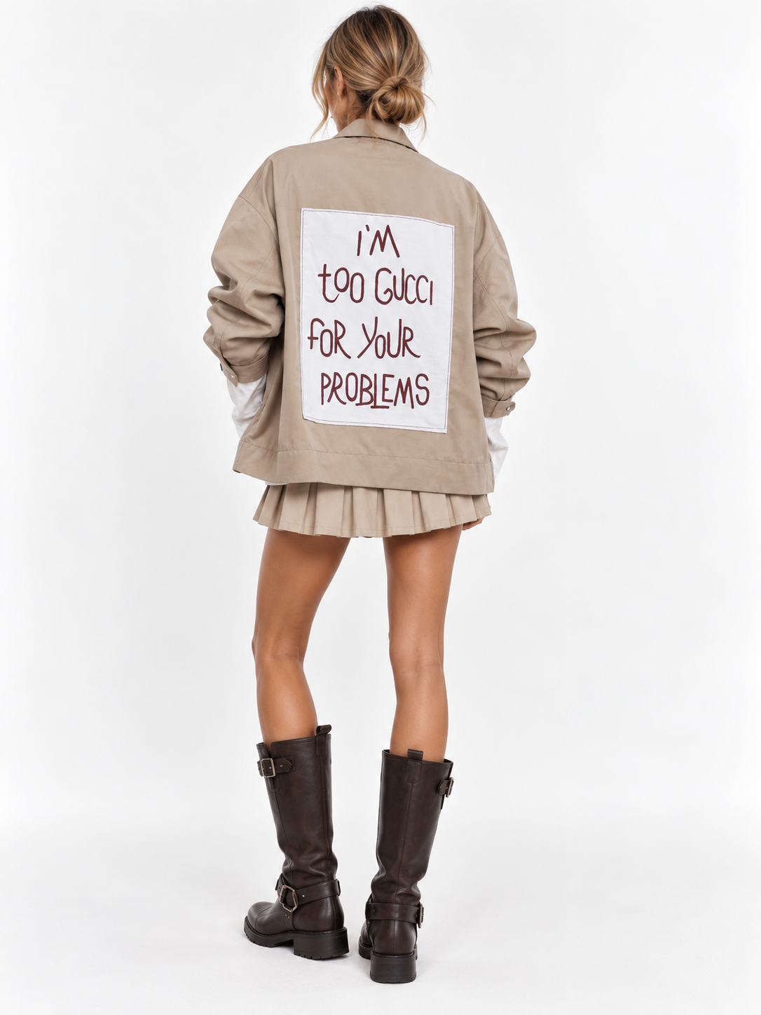 Bomber cotone ‘I’m too Gucci’