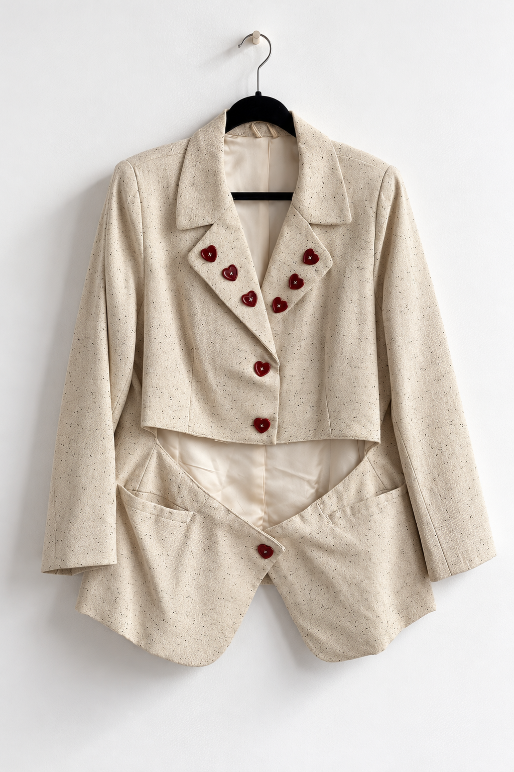Blazer vintage cut out ‘red hearts’