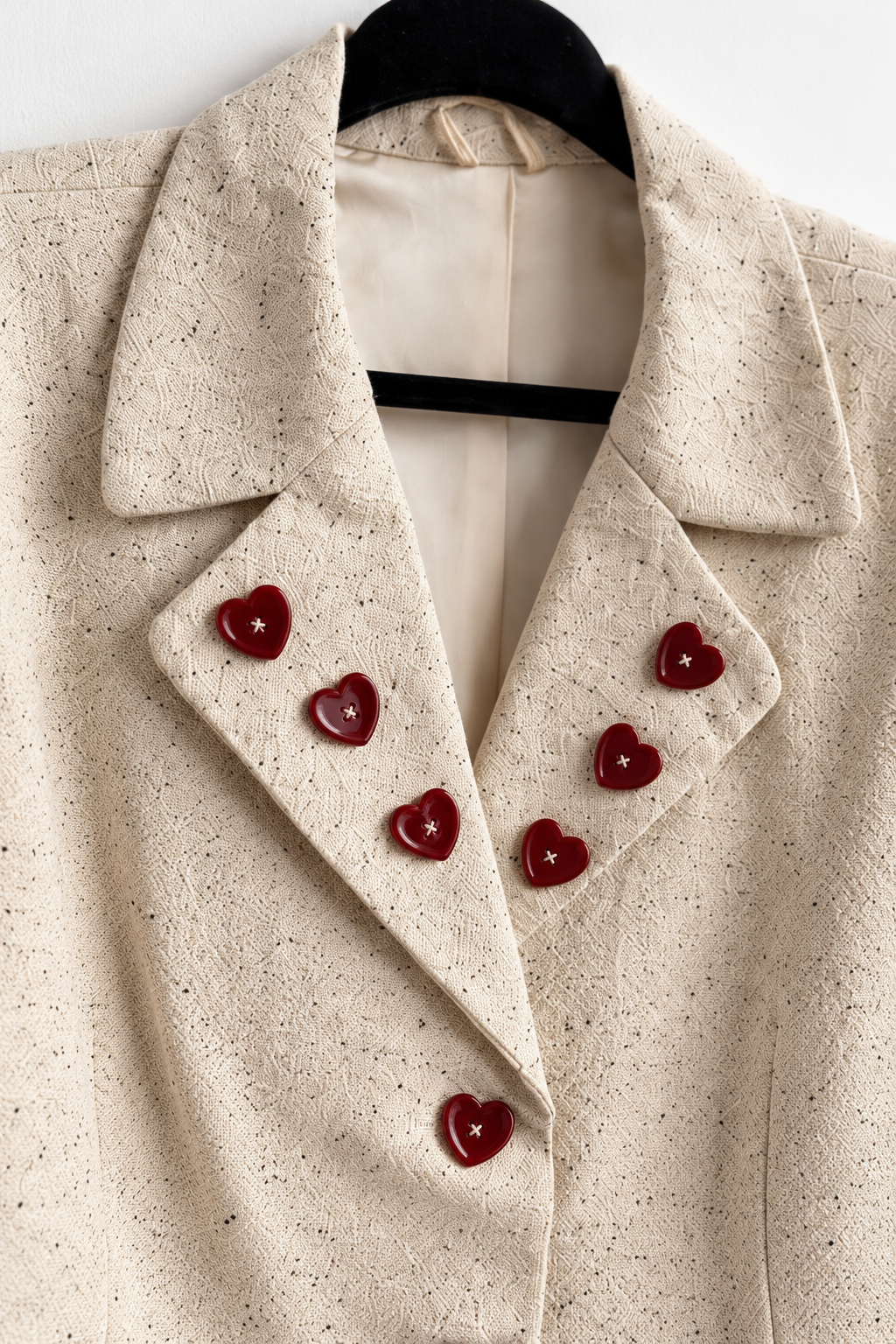 Blazer vintage cut out ‘red hearts’
