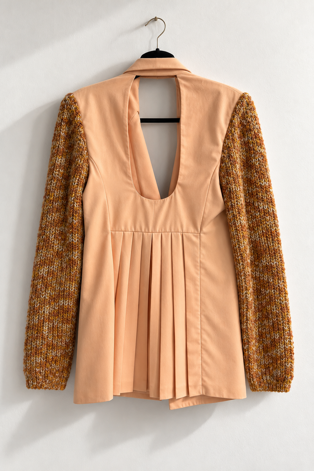 Blazer-robe manteau albicocca & wool handmade