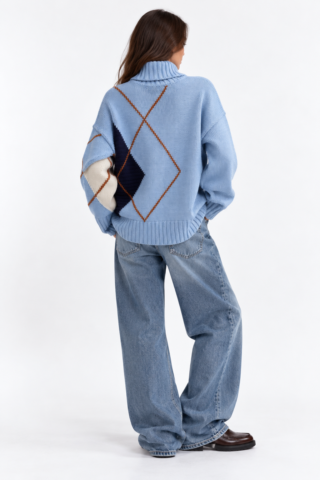 Maglione oversize vintage rombi