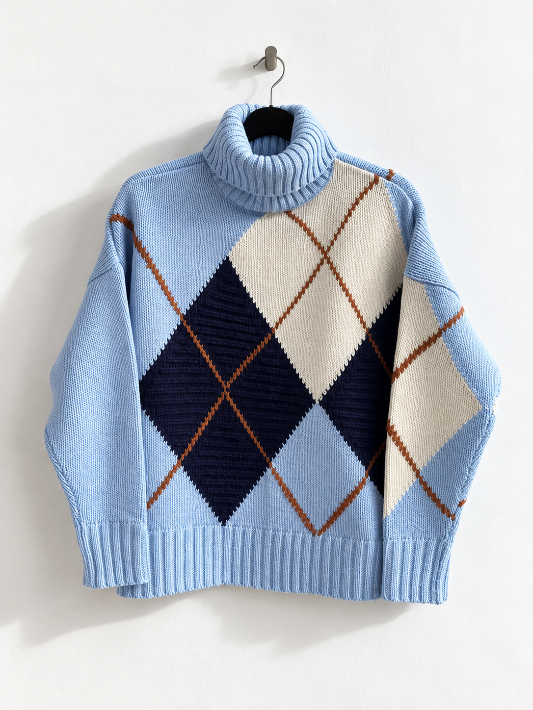 Maglione oversize vintage rombi