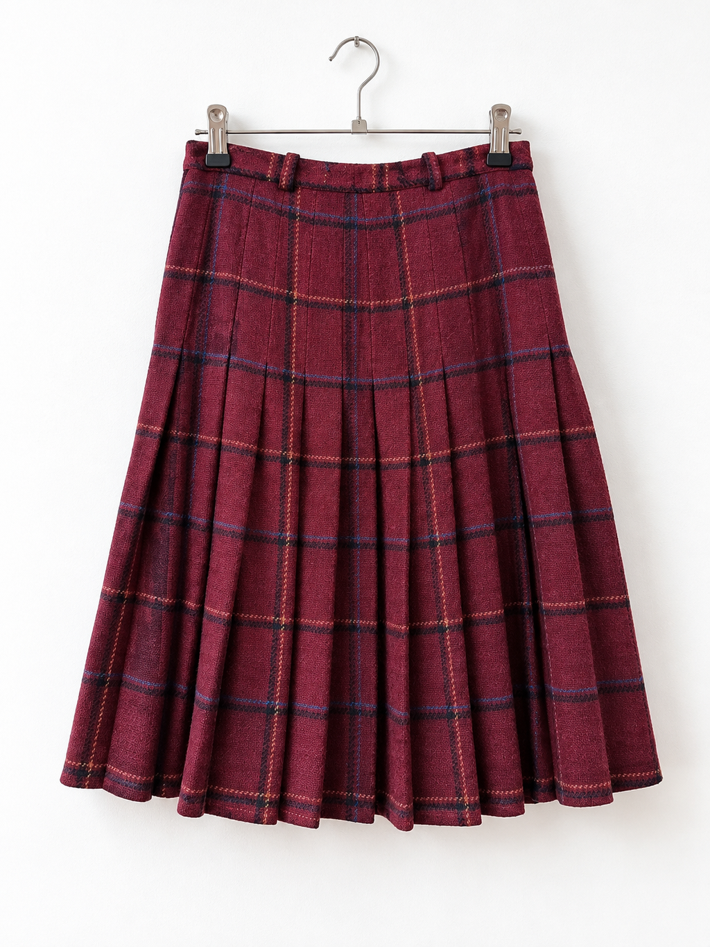 Maxi gonna vintage plisse tartan 100% lana