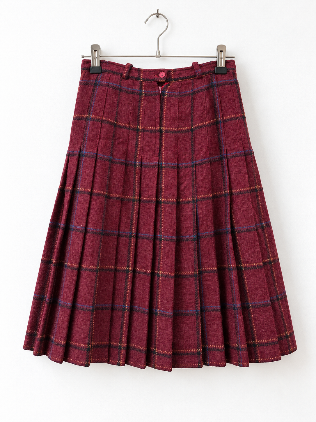 Maxi gonna vintage plisse tartan 100% lana