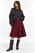 Maxi gonna vintage plisse tartan 100% lana