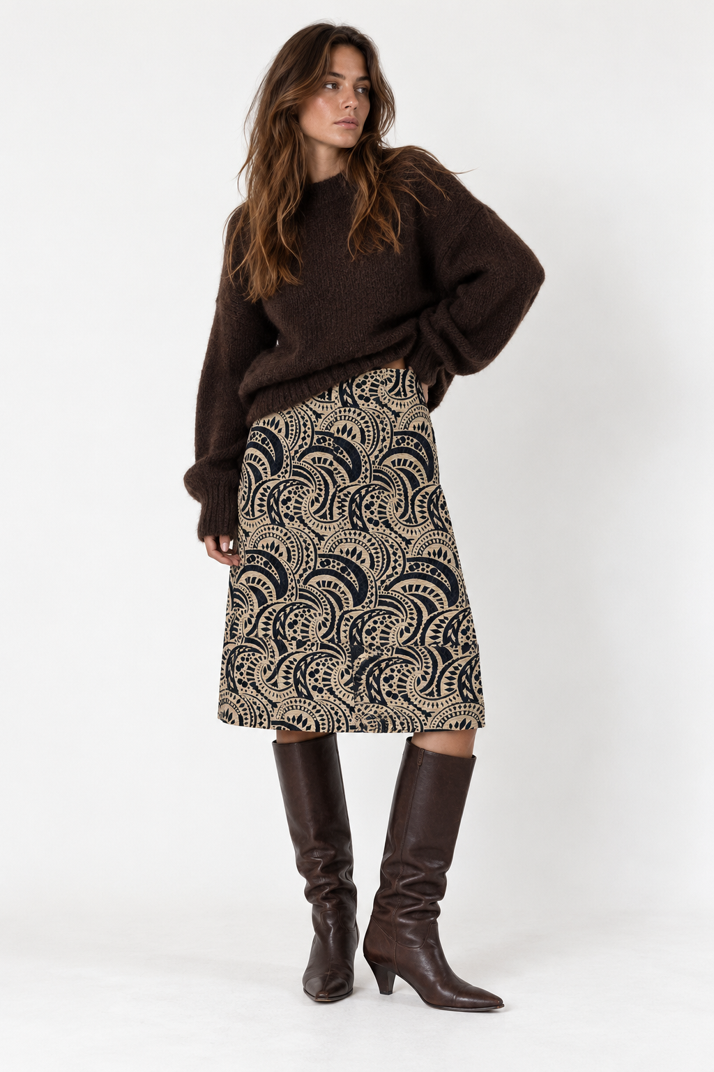 Gonna Midi Jacquard Fantasia Intrend